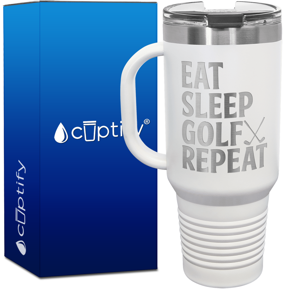 Eat Sleep Golf Repeat Golf Clubs 40oz Golf Travel Mug