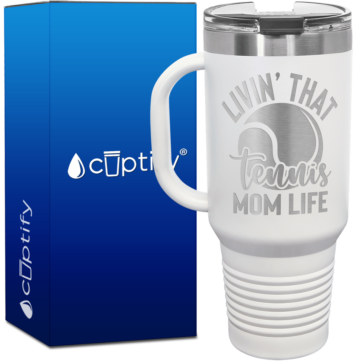 Livin' that Tennis Mom Life 40oz Tennis Travel Mug