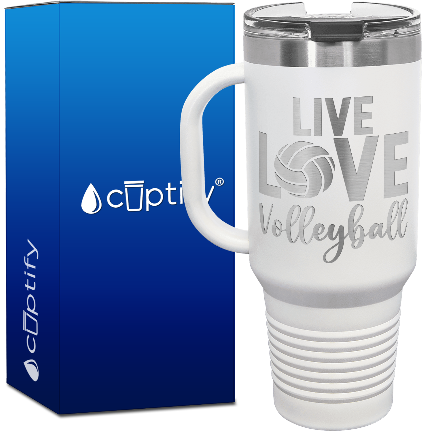 Live Love Volleyball 40oz Volleyball Travel Mug
