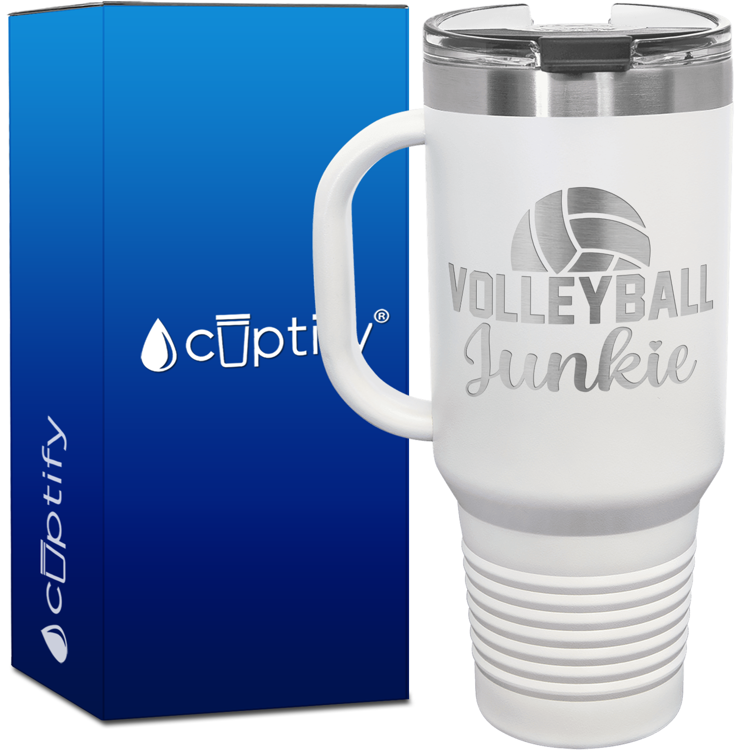 Volleyball Junkie 40oz Volleyball Travel Mug