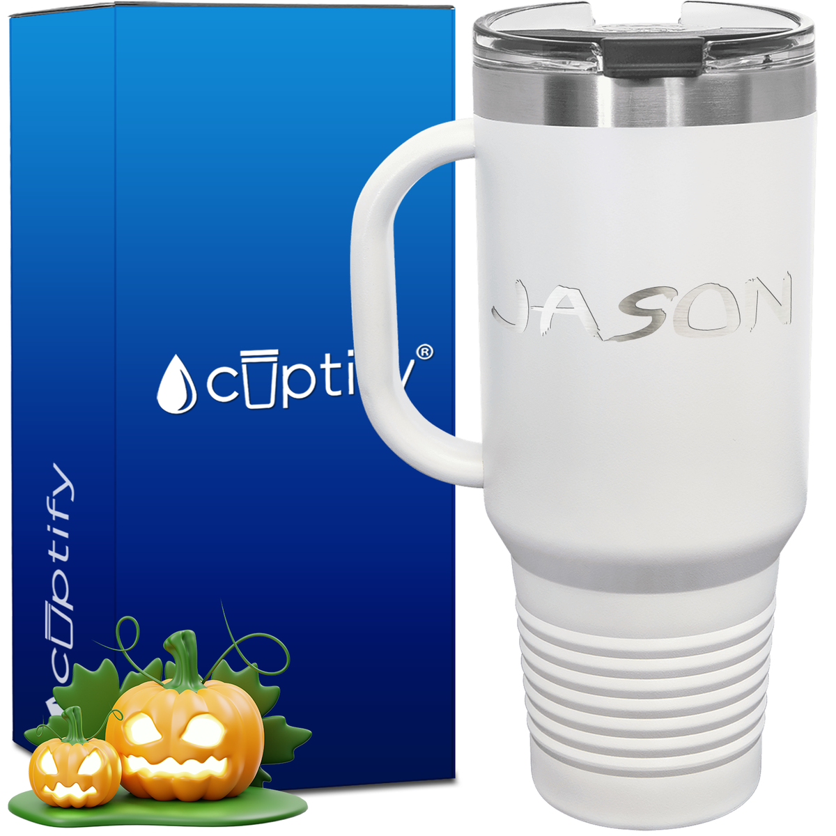 Personalized Scary Font Style 40oz Halloween Travel Mug