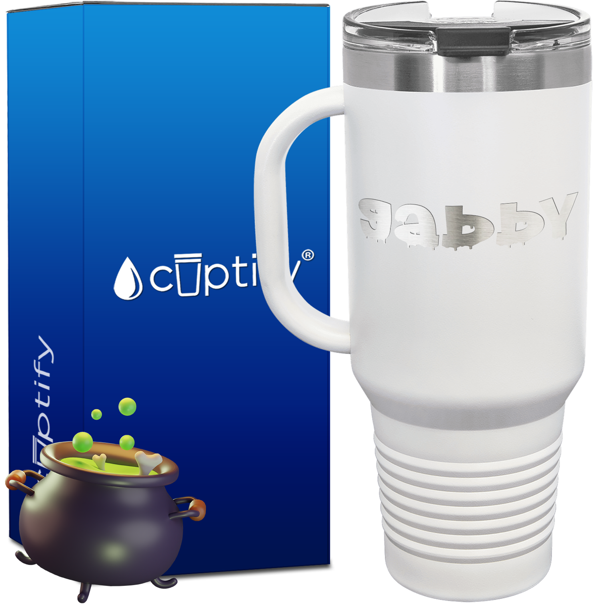 Personalized Haunted Font Style 40oz Halloween Travel Mug