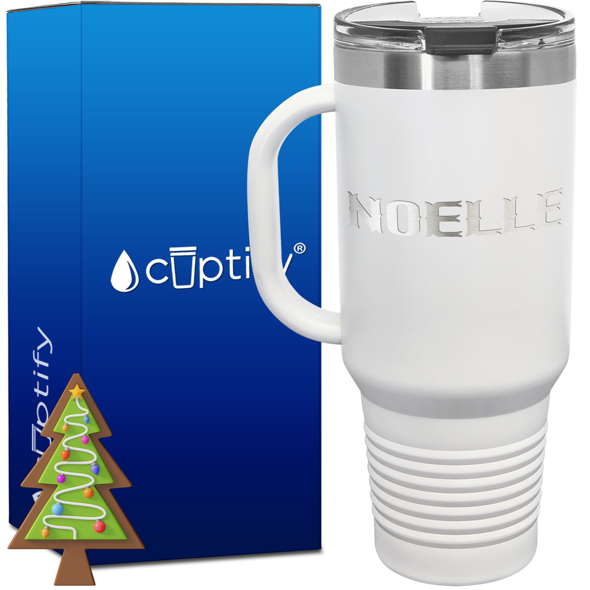 Personalized Claus Font Style 40oz Christmas Travel Mug