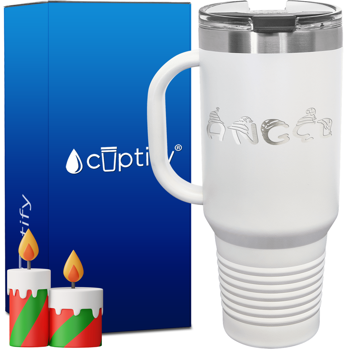 Personalized Elfen Font Style 40oz Christmas Travel Mug