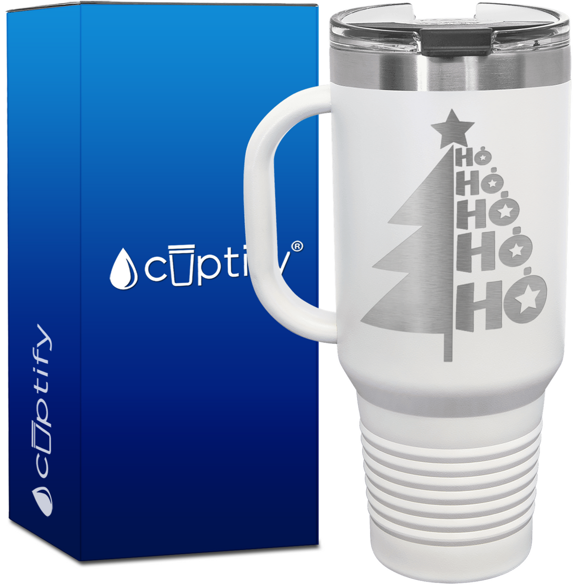 Ho Ho Ho Christmas Tree 40oz Travel Mug