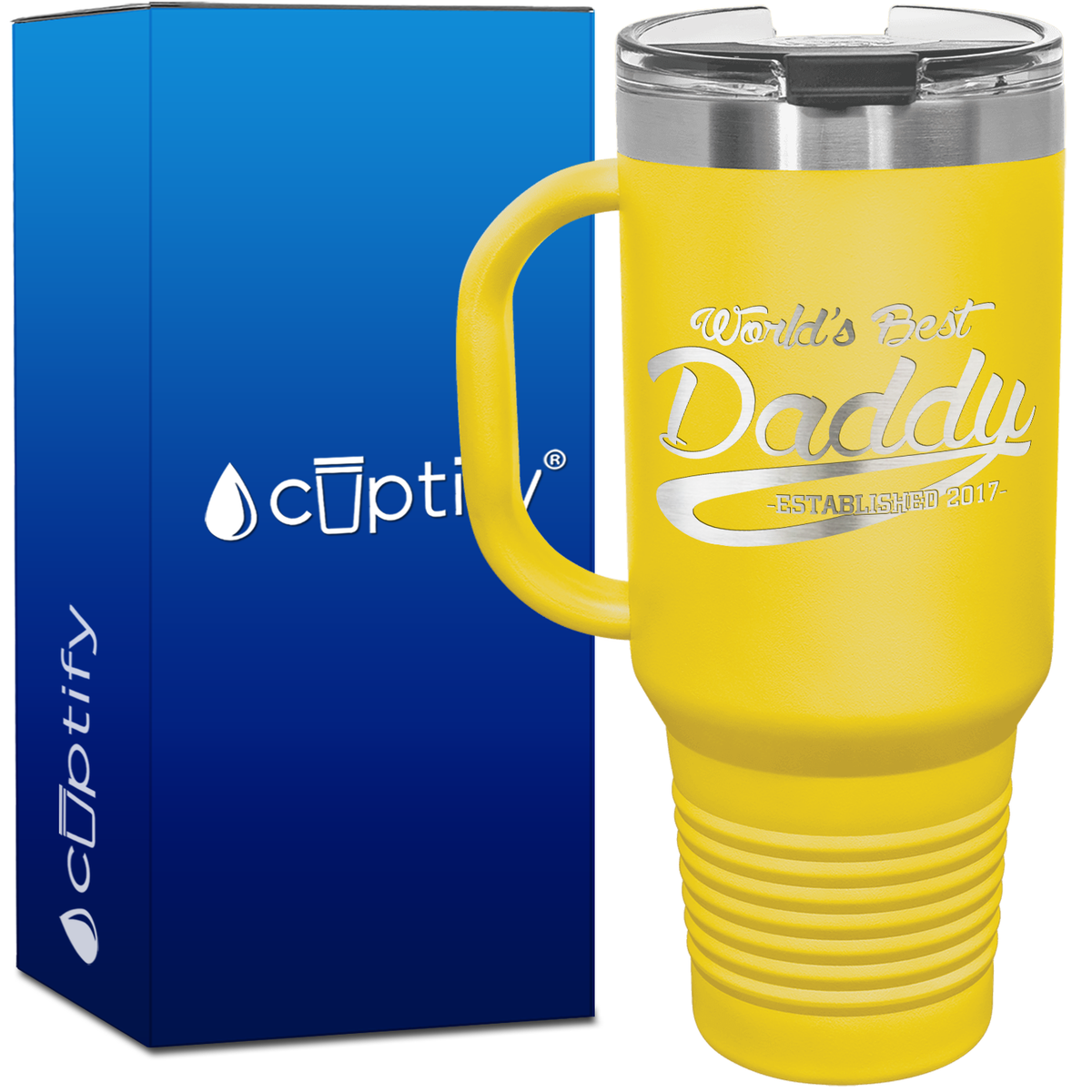 Worlds Best Daddy Established 40oz Dad Travel Mug