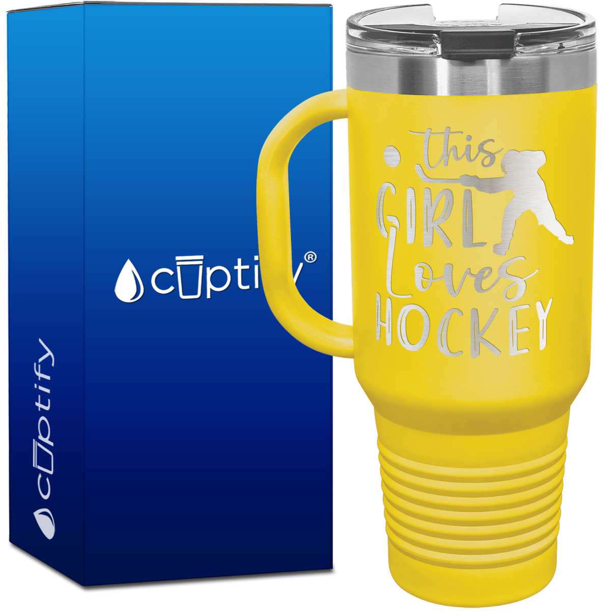 This Girl Loves Hockey 40oz Travel Mug
