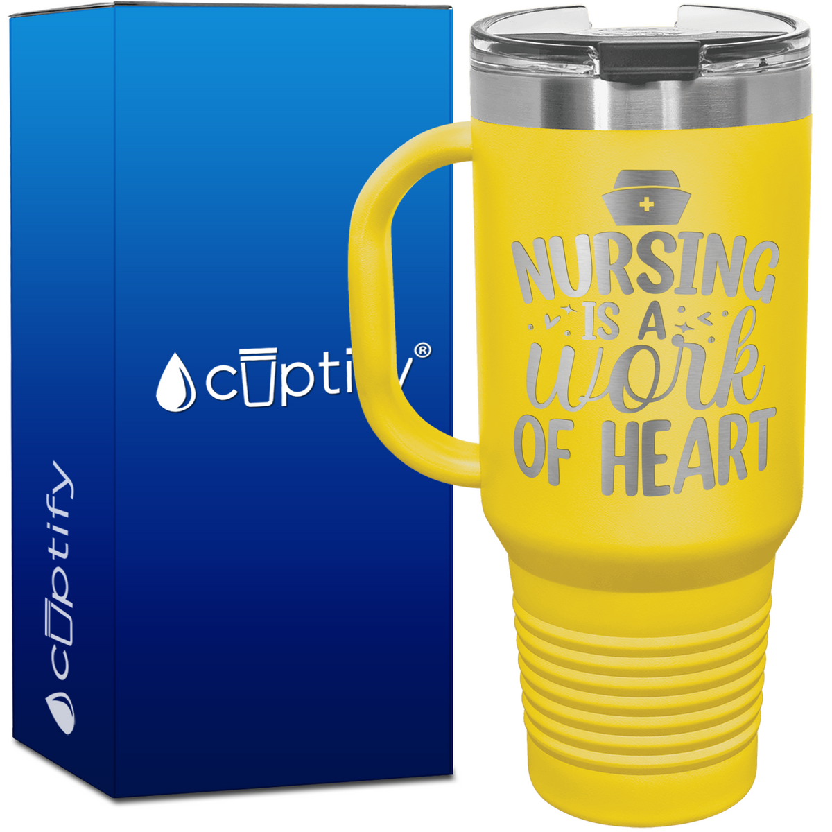 Nursing is a Work of Heart 40oz Nurse Travel Mug