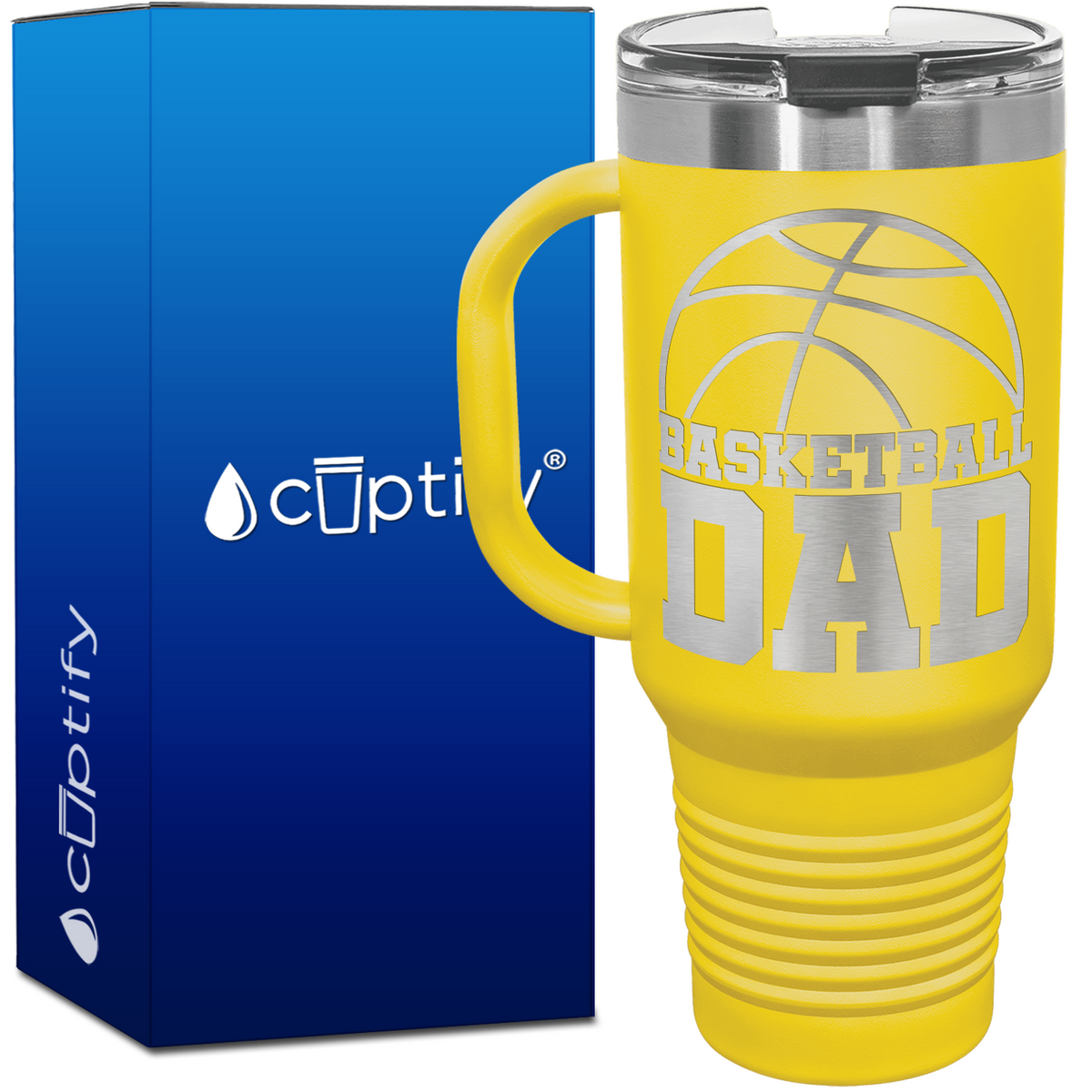 Basketball Dad 40oz Basketball Travel Mug