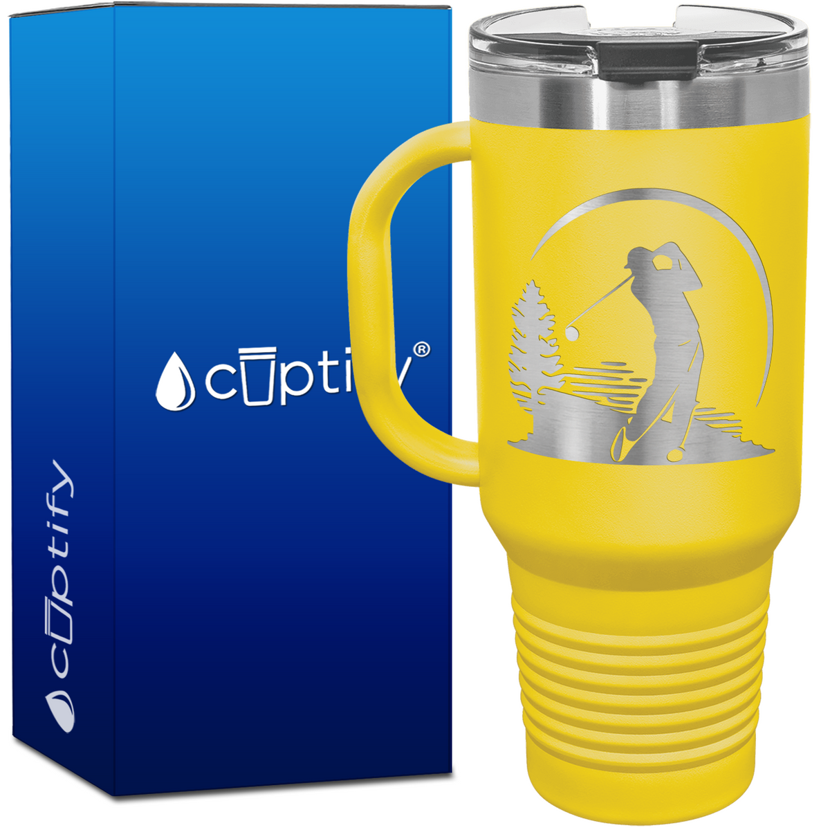 Golfer Silhouette 40oz Golf Travel Mug
