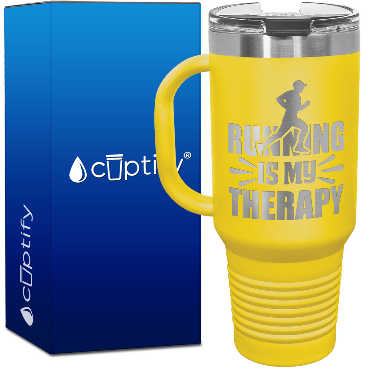 Running is my Therapy 40oz Running Travel Mug