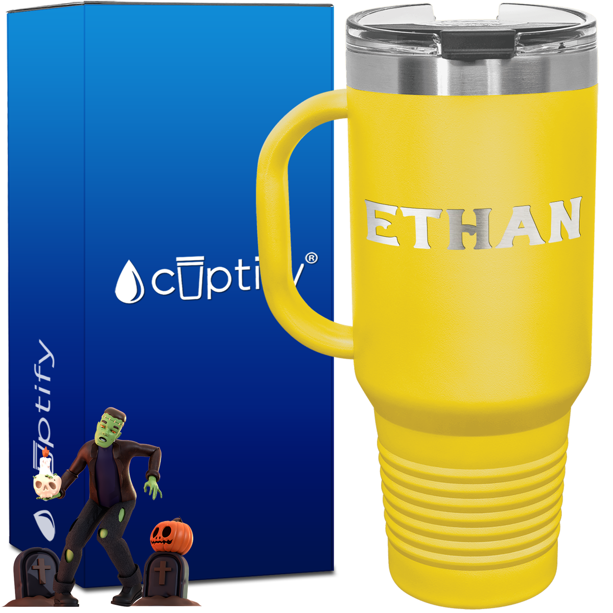 Personalized Grim Font Style 40oz Halloween Travel Mug