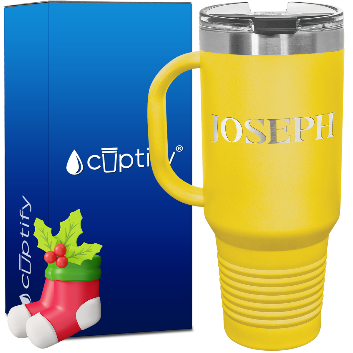 Personalized Merry Christmas Font Style 40oz Christmas Travel Mug