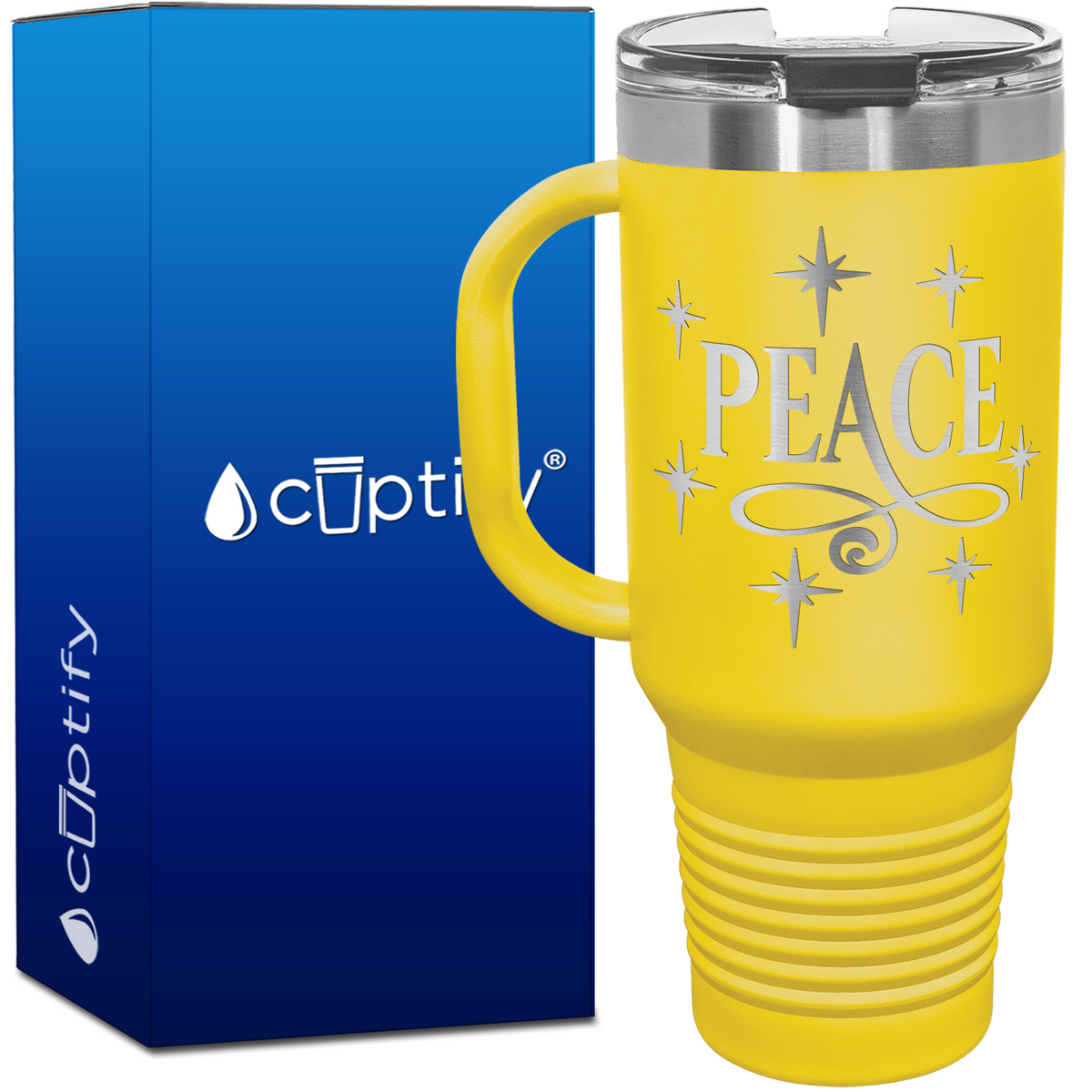 Peace 40oz Christmas Travel Mug