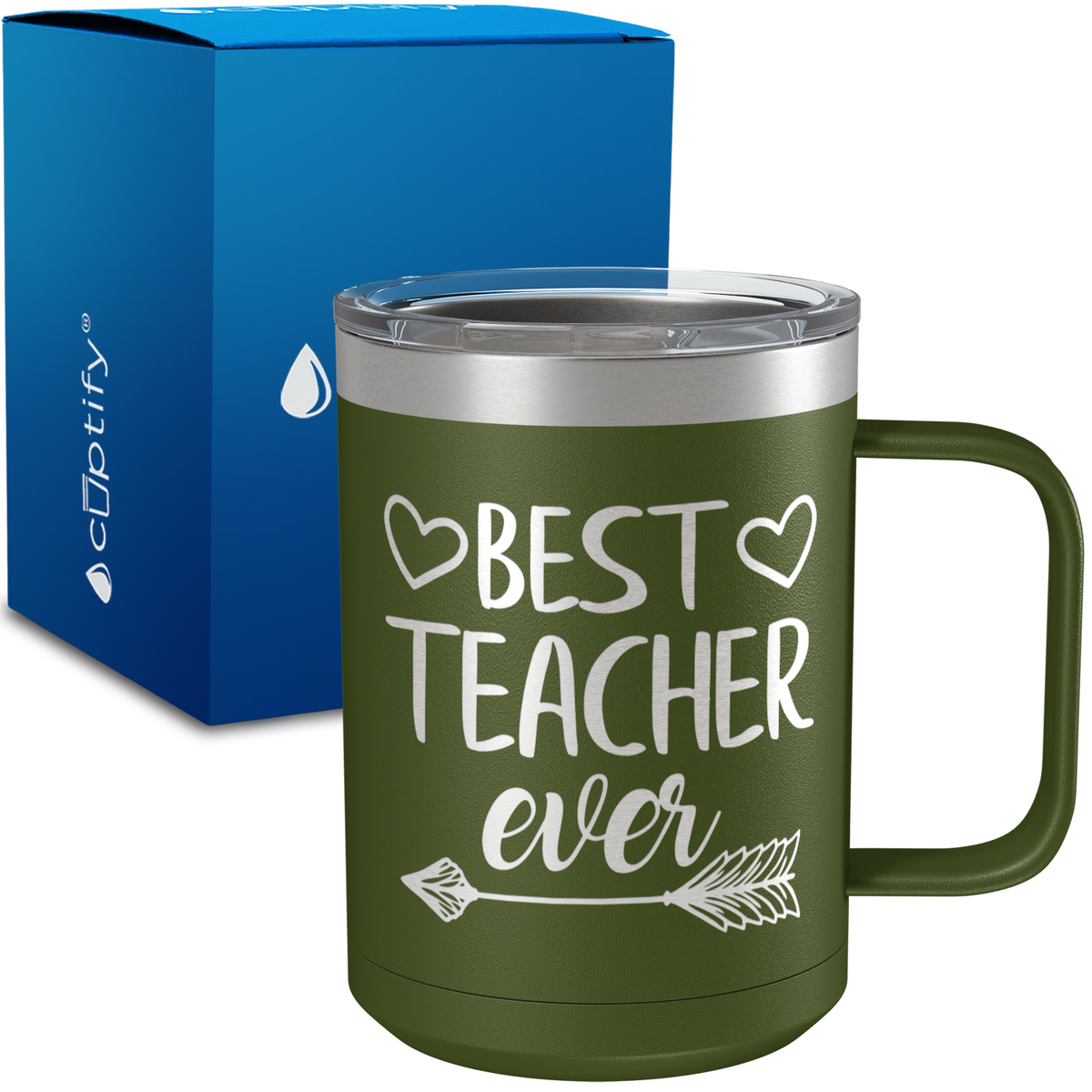 Best Teacher Ever Arrow 15oz Stainless Steel Mug
