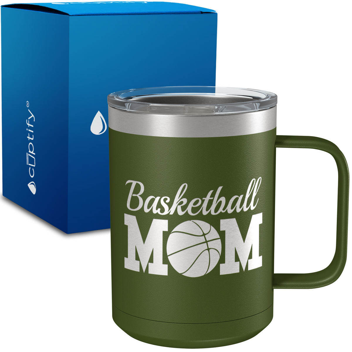 Basketball Mom 15oz Stainless Steel Mug