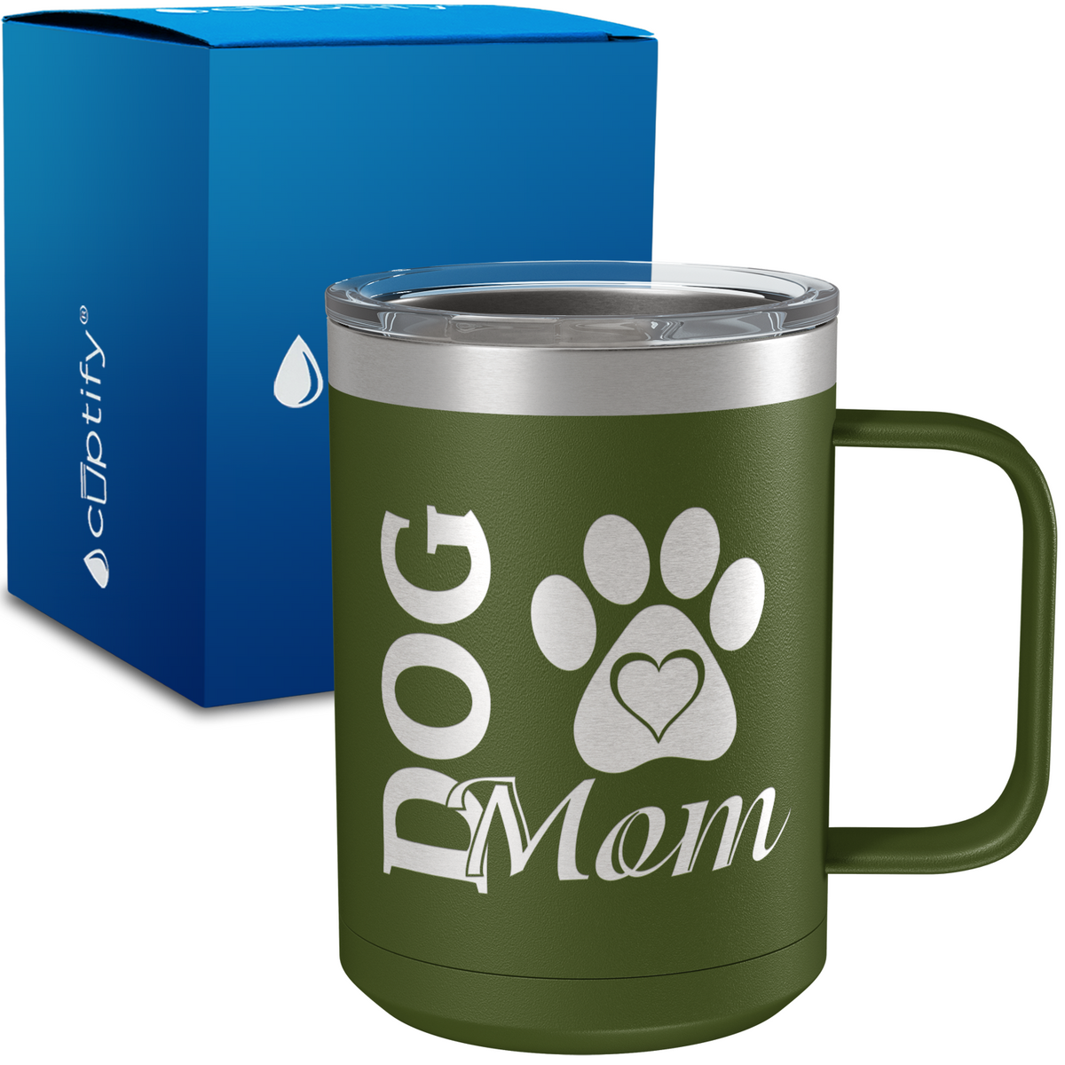 Dog Mom 15oz Stainless Steel Mug