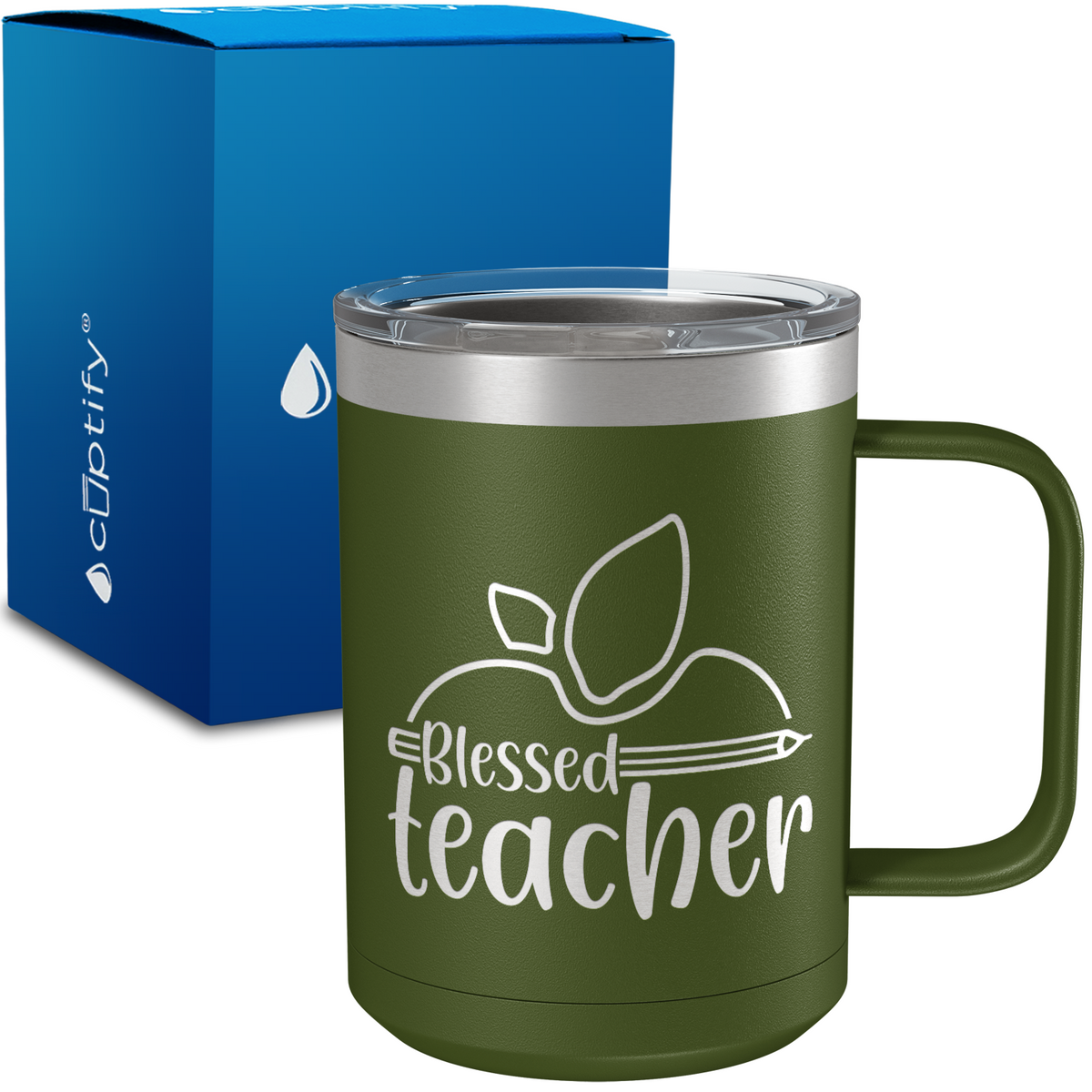 Blessed Teach Apple Half 15oz Stainless Steel Mug