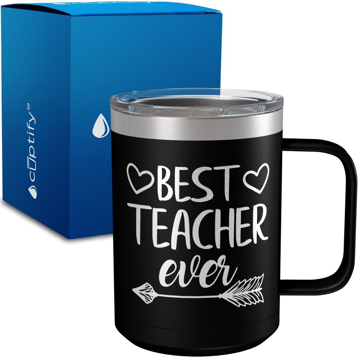 Best Teacher Ever Arrow 15oz Stainless Steel Mug