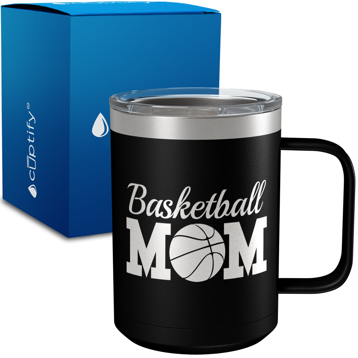 Basketball Mom 15oz Stainless Steel Mug