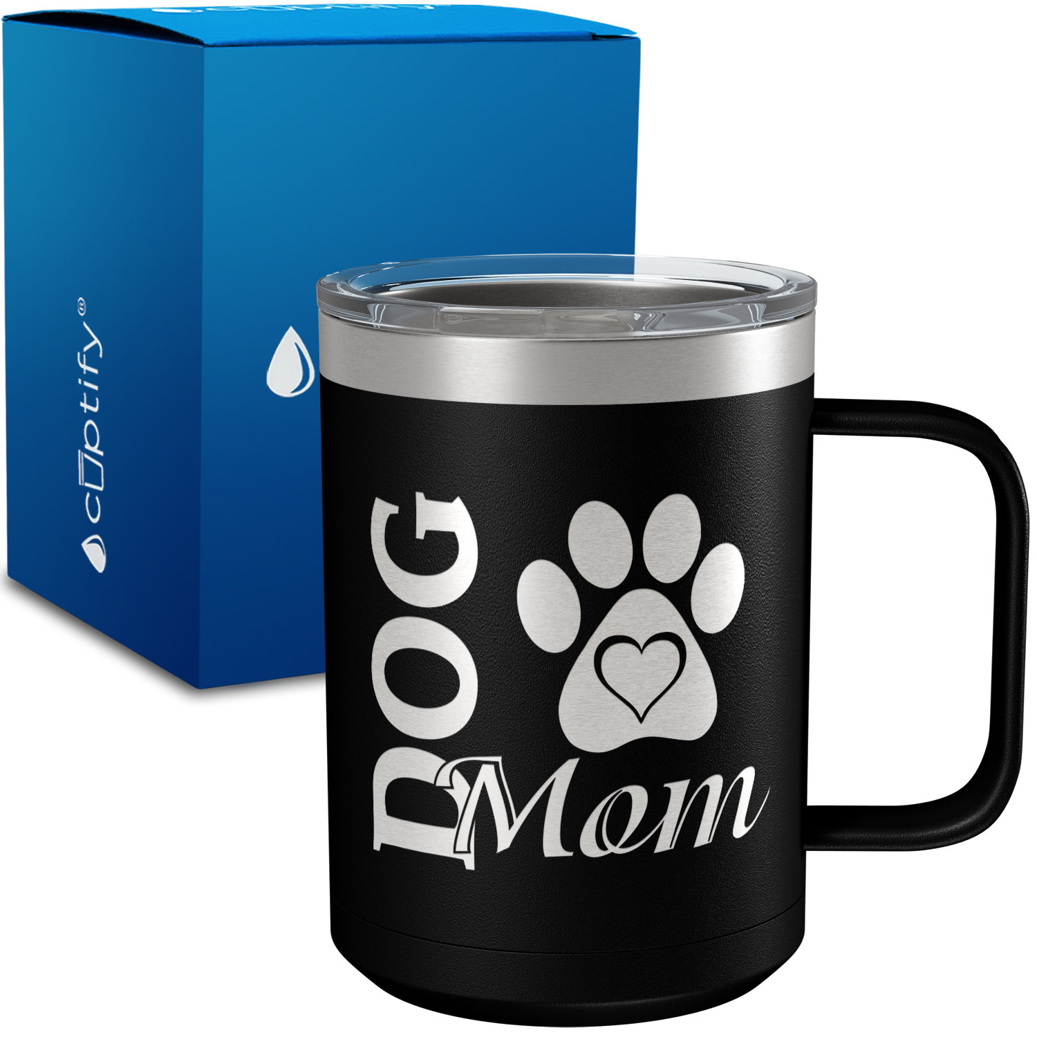 Dog Mom 15oz Stainless Steel Mug