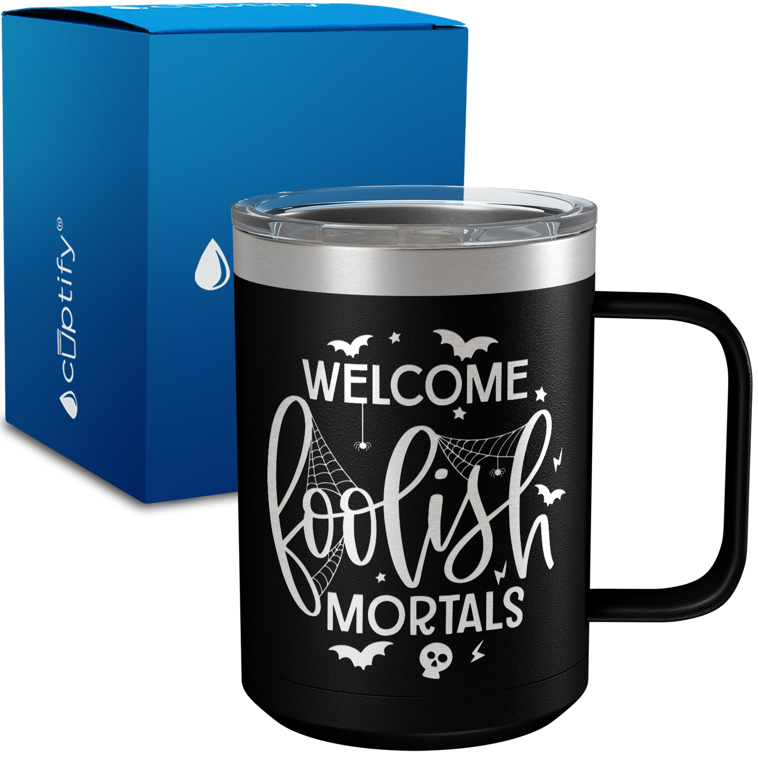 Welcome Foolish Mortals 15oz Stainless Halloween Coffee Mug