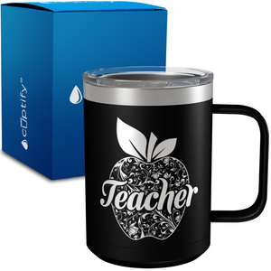 Teacher Apple 15oz Stainless Steel Mug