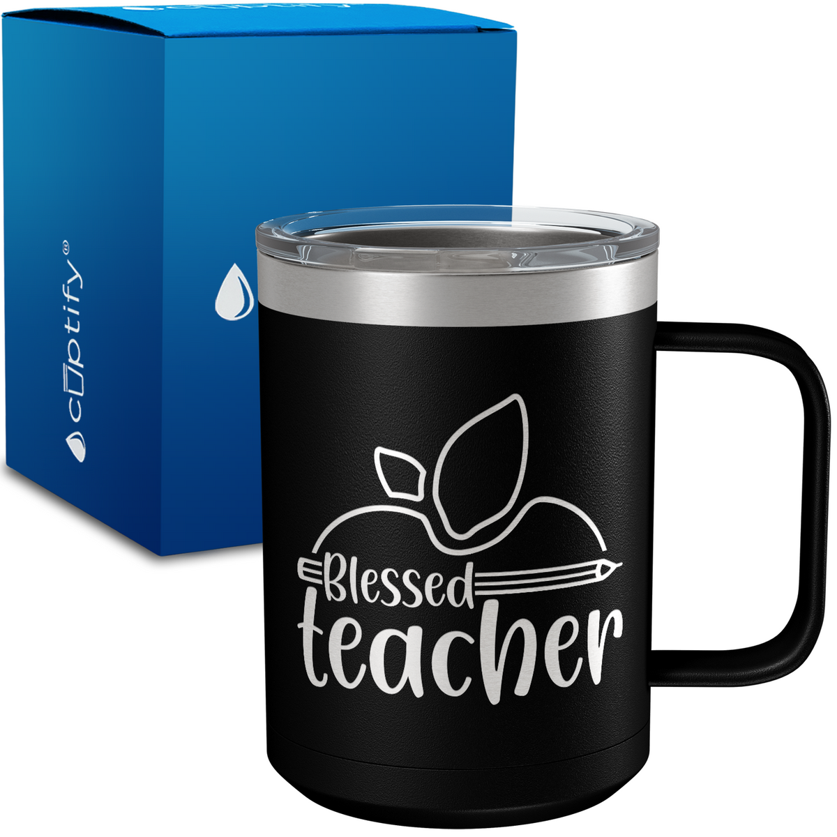 Blessed Teach Apple Half 15oz Stainless Steel Mug