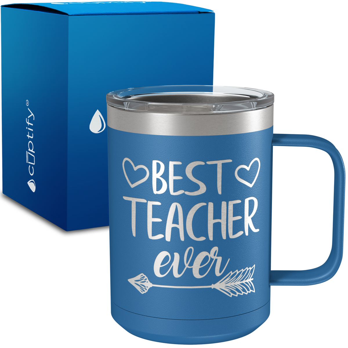 Best Teacher Ever Arrow 15oz Stainless Steel Mug