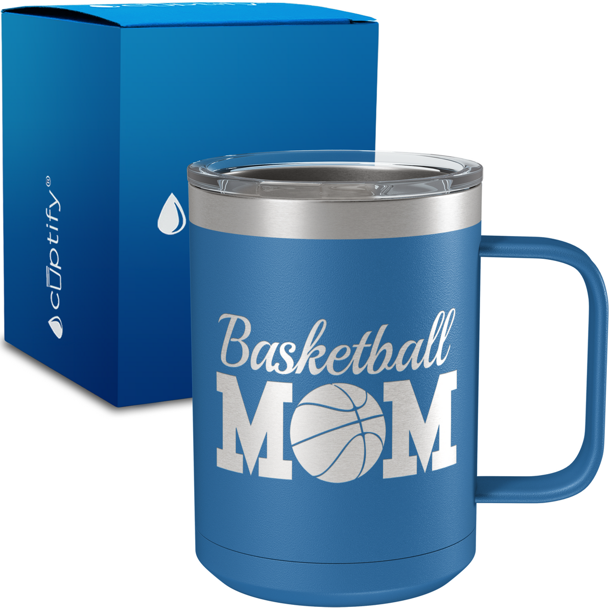 Basketball Mom 15oz Stainless Steel Mug