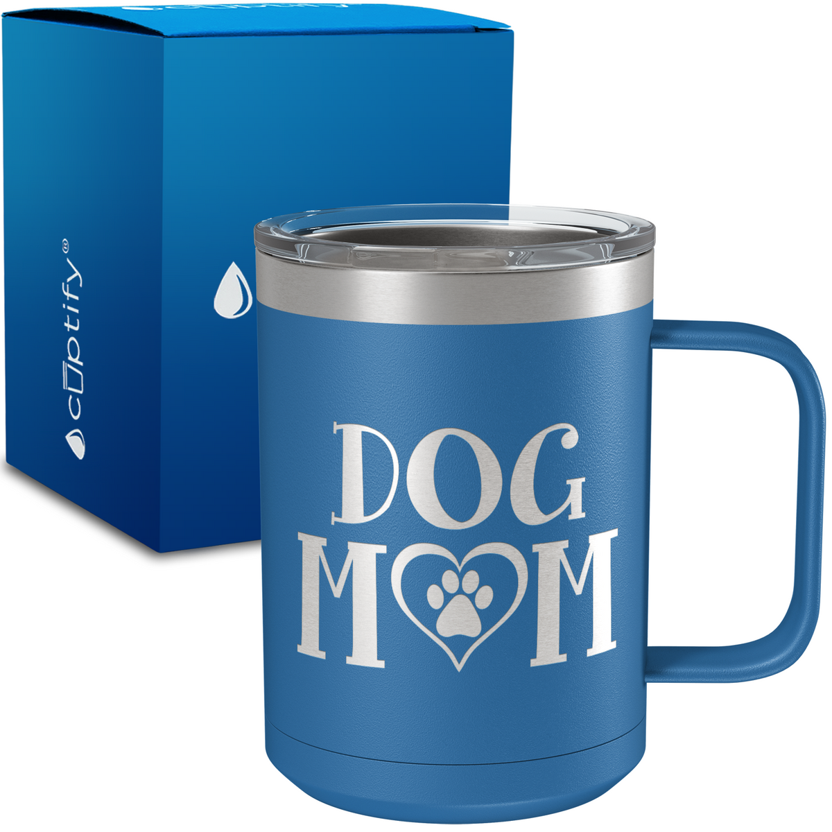 Dog Mom Heart 15oz Stainless Steel Mug
