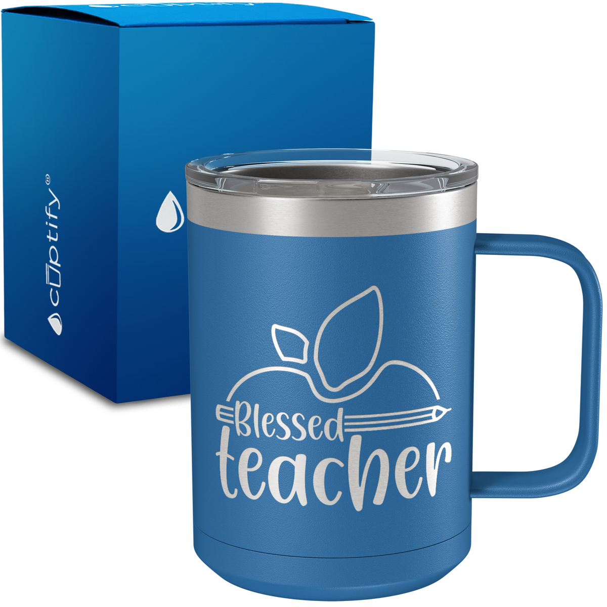 Blessed Teach Apple Half 15oz Stainless Steel Mug