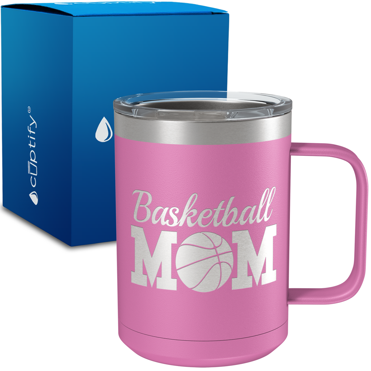 Basketball Mom 15oz Stainless Steel Mug
