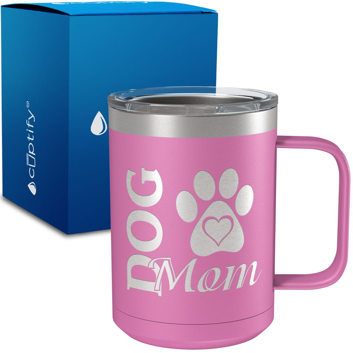 Dog Mom 15oz Stainless Steel Mug