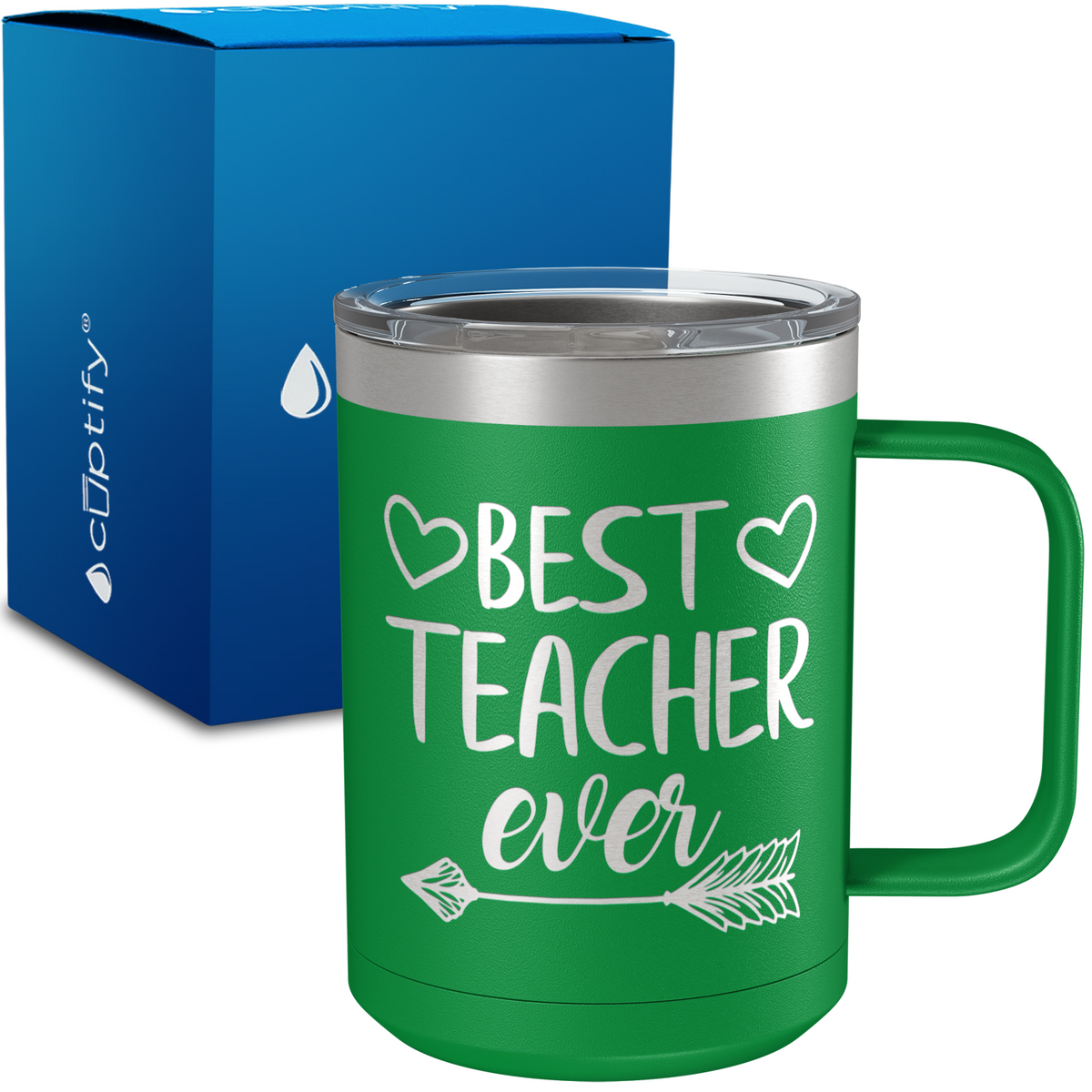 Best Teacher Ever Arrow 15oz Stainless Steel Mug