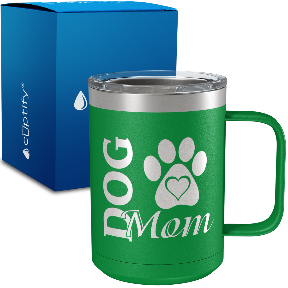 Dog Mom 15oz Stainless Steel Mug