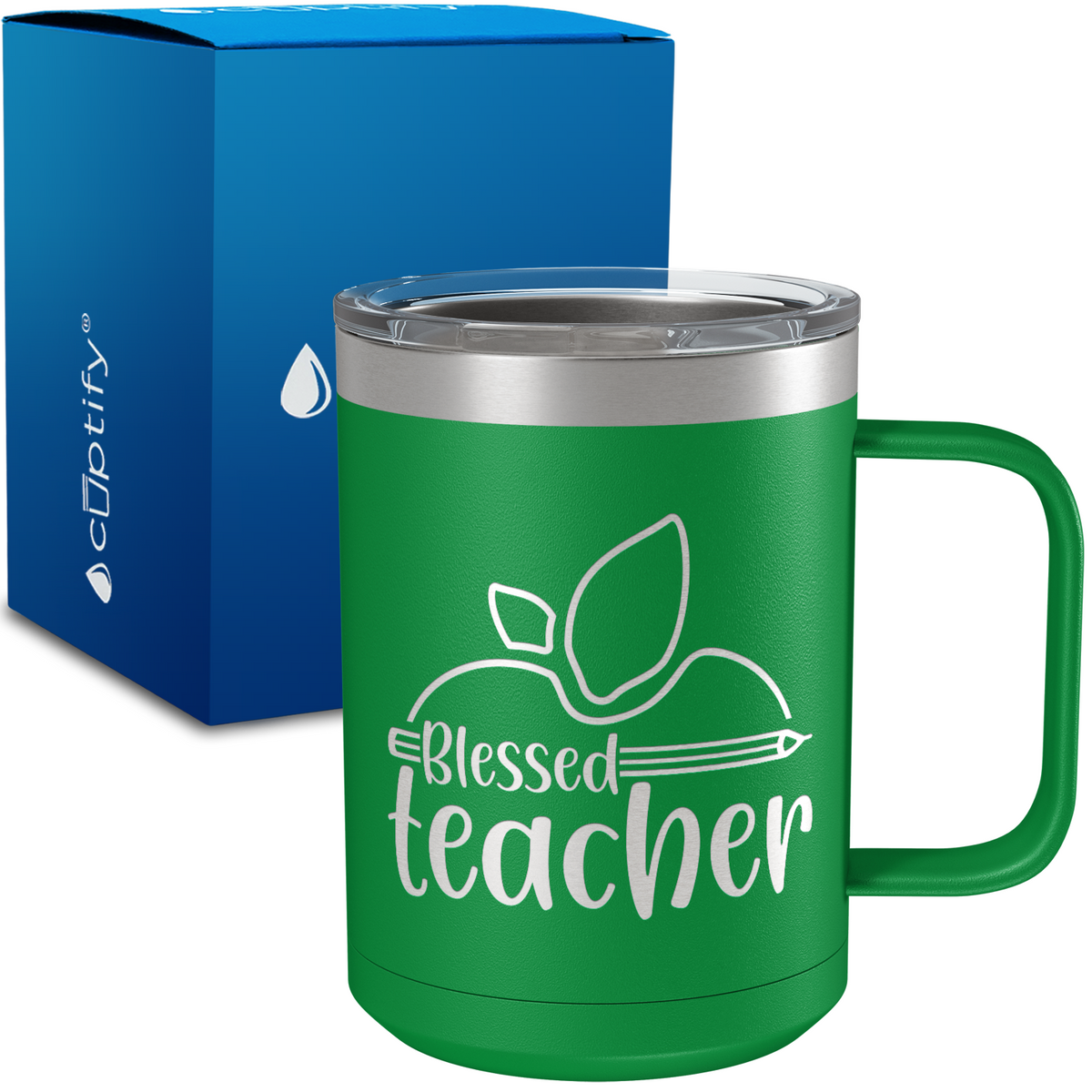 Blessed Teach Apple Half 15oz Stainless Steel Mug