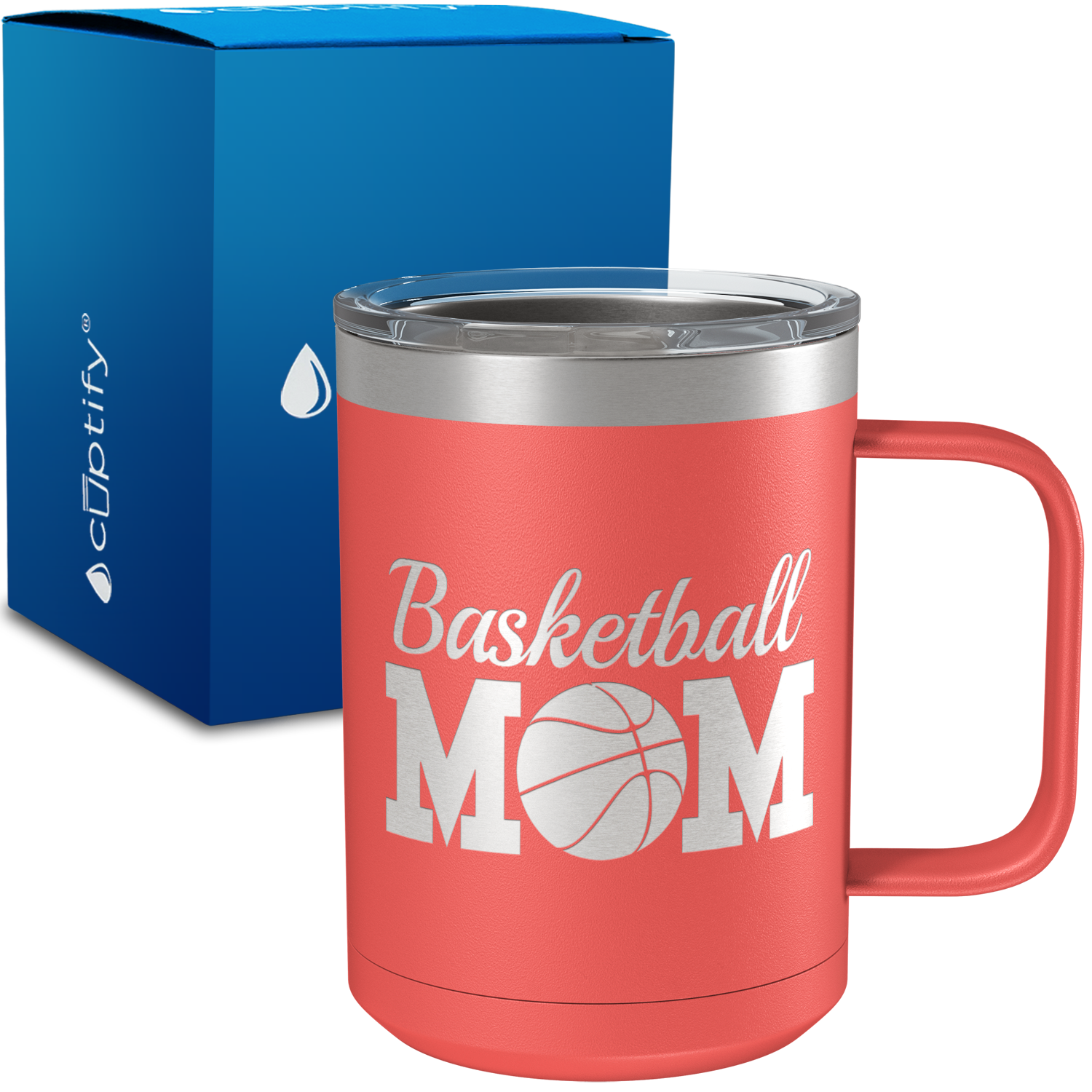 Basketball Mom 15oz Stainless Steel Mug