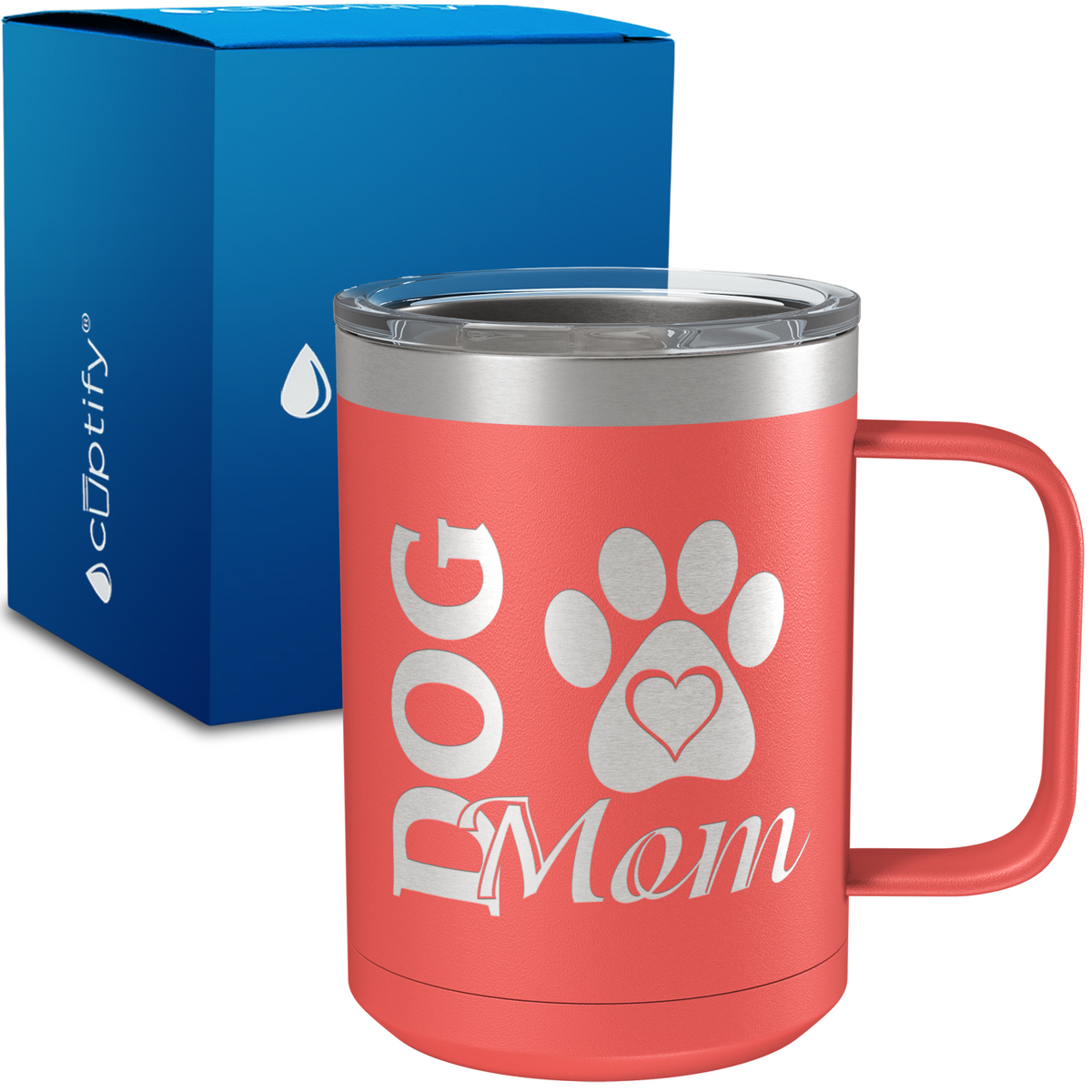 Dog Mom 15oz Stainless Steel Mug