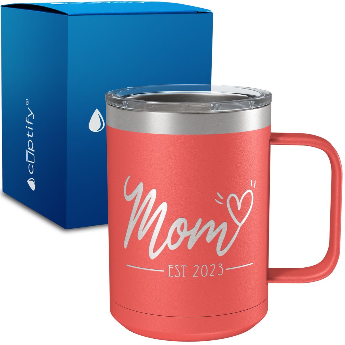 Mom Estimate Heart 15oz Stainless Steel Mug