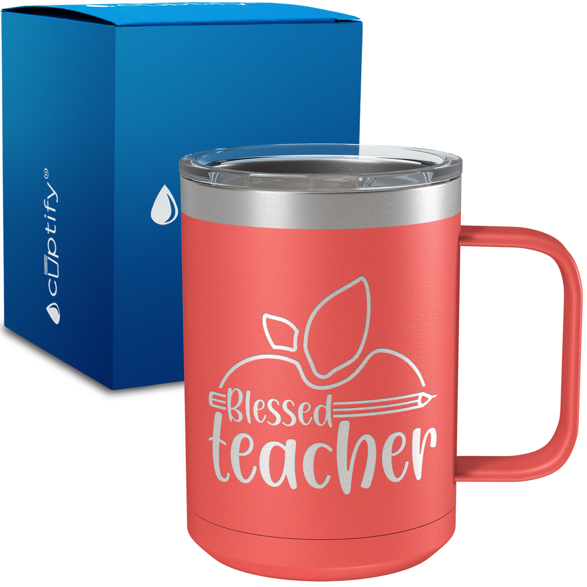 Blessed Teach Apple Half 15oz Stainless Steel Mug