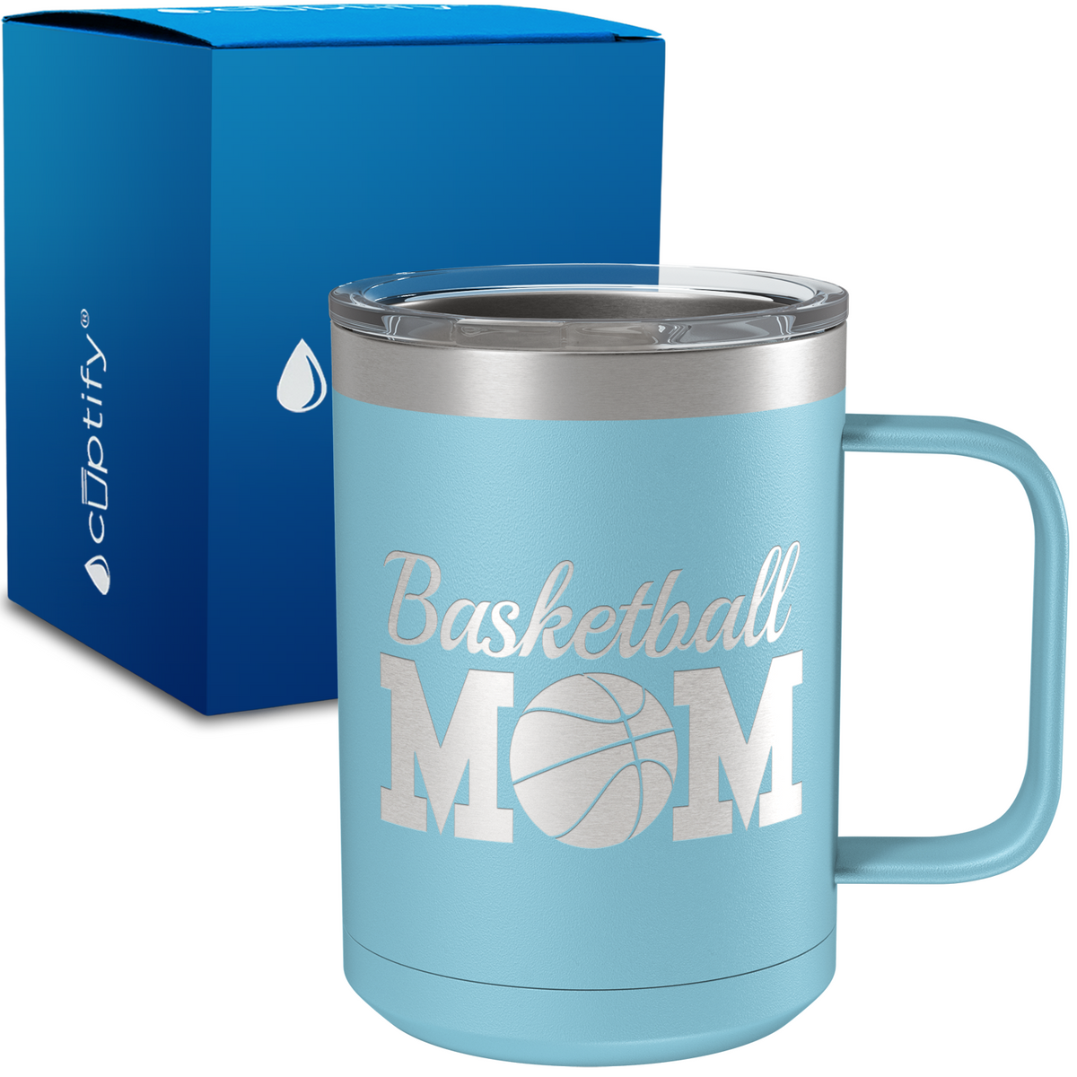 Basketball Mom 15oz Stainless Steel Mug