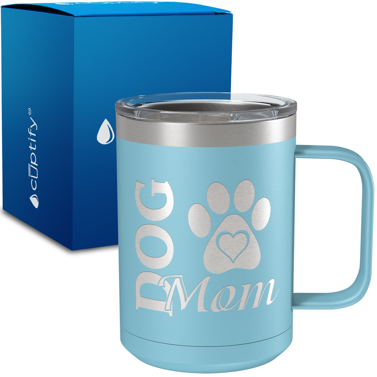 Dog Mom 15oz Stainless Steel Mug