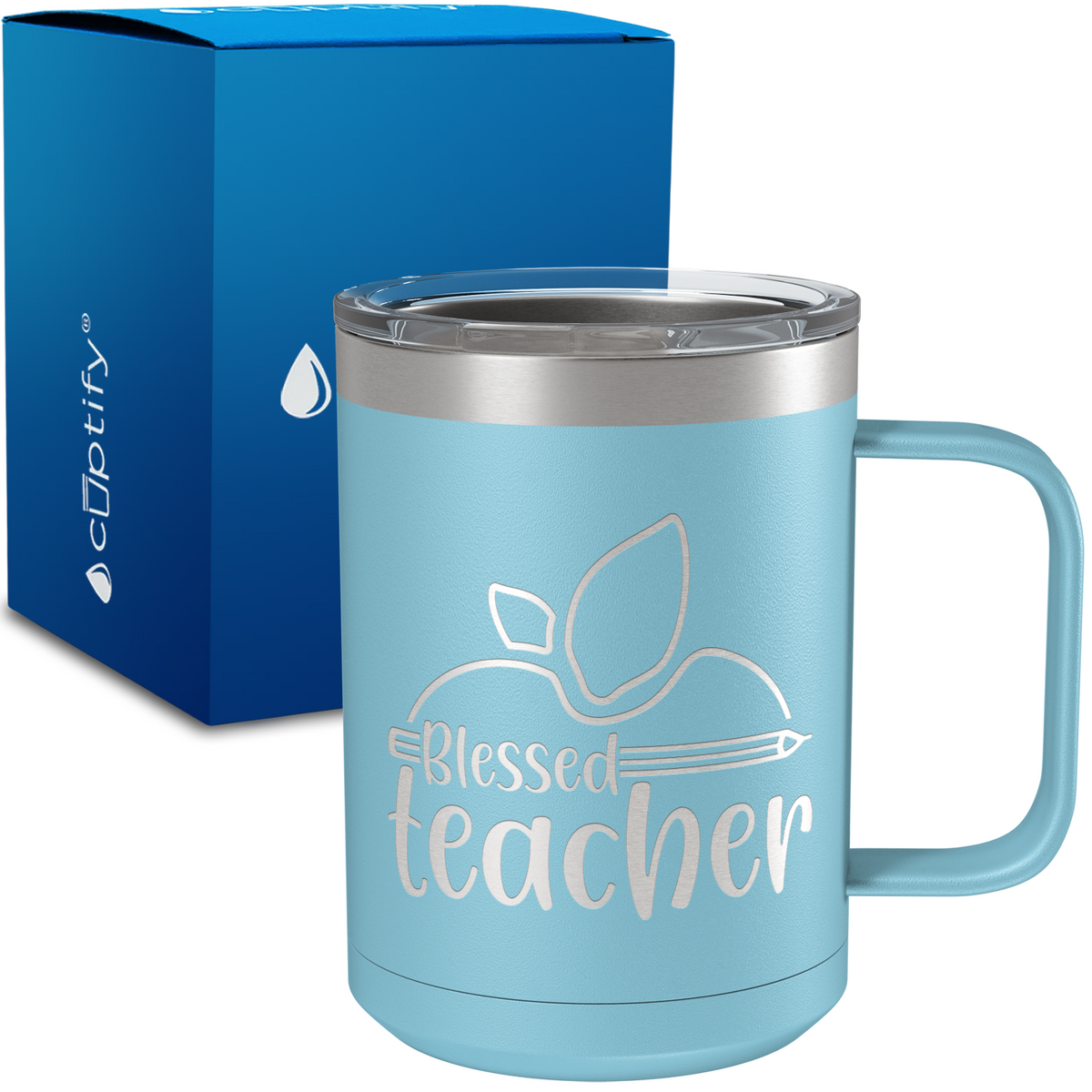 Blessed Teach Apple Half 15oz Stainless Steel Mug