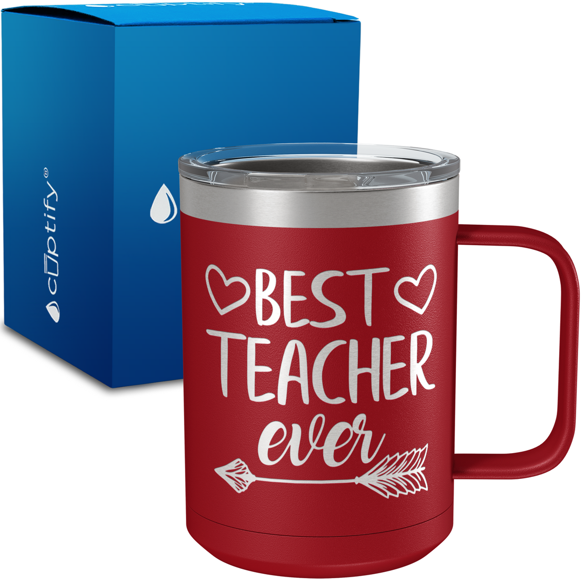 Best Teacher Ever Arrow 15oz Stainless Steel Mug