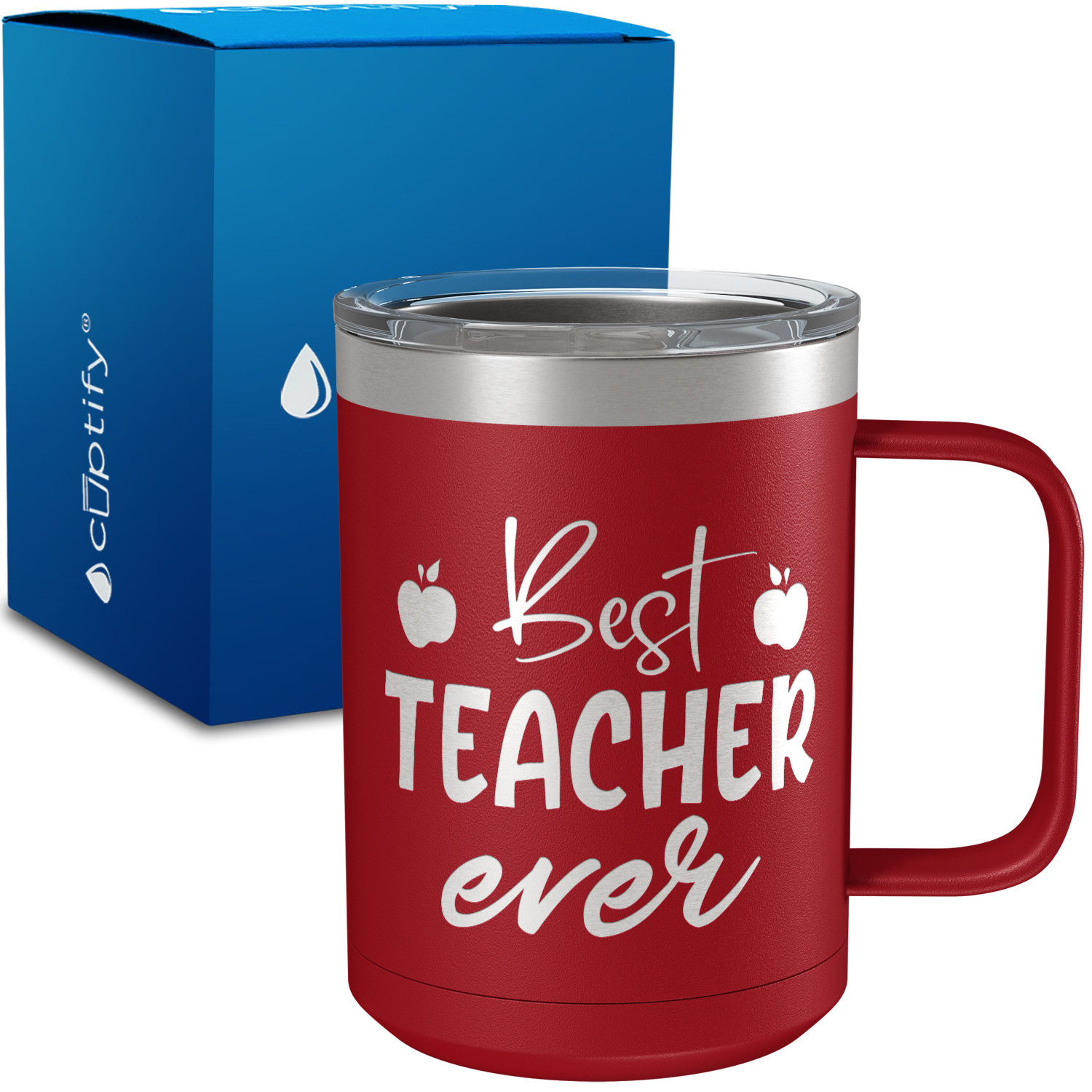 Best Teacher Ever Apples 15oz Stainless Steel Mug