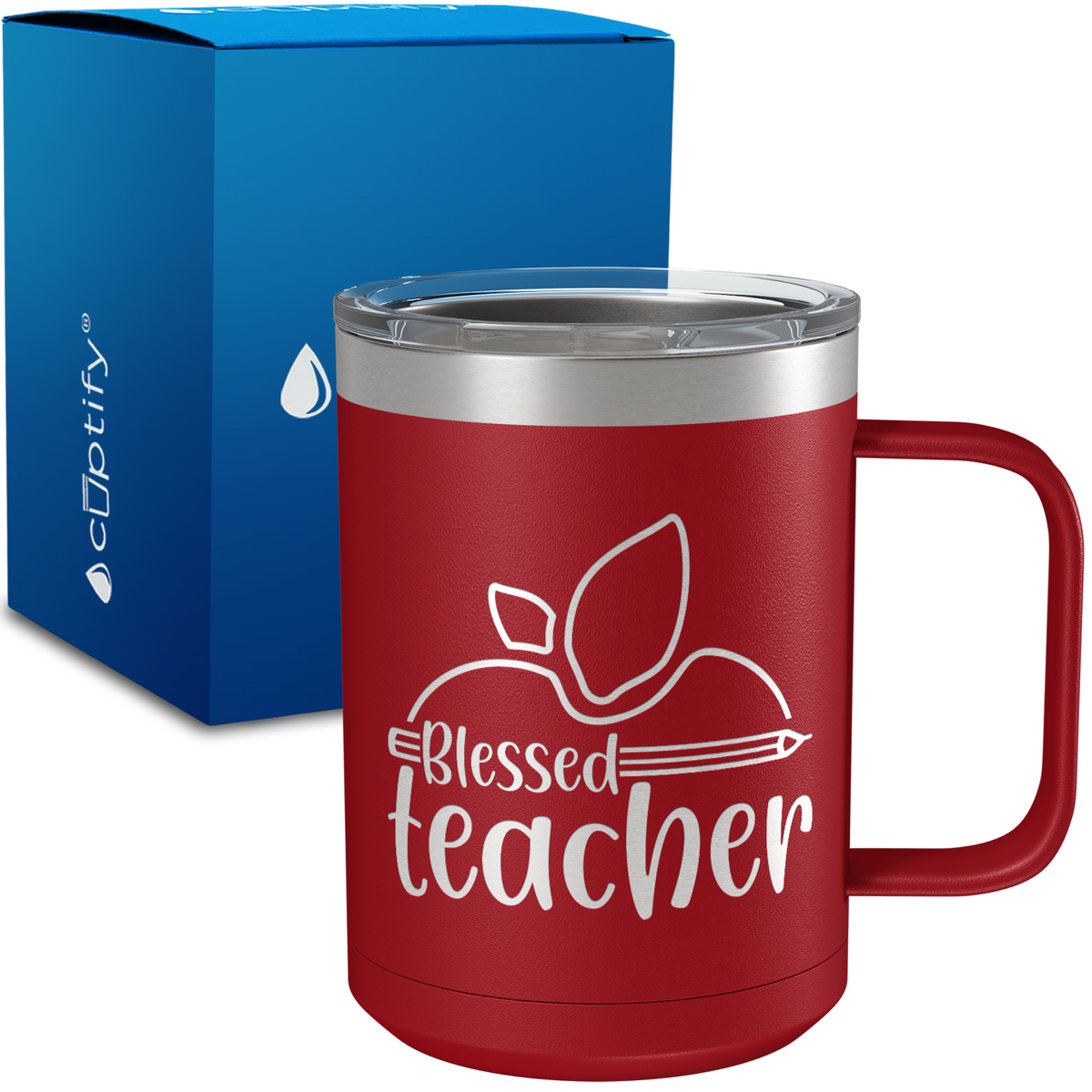 Blessed Teach Apple Half 15oz Stainless Steel Mug