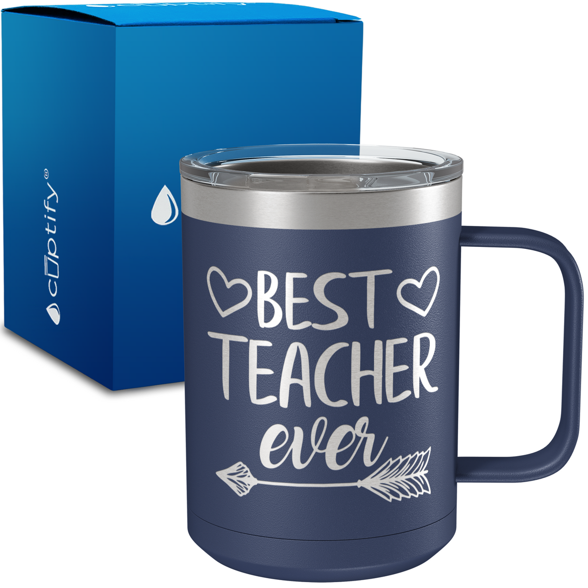 Best Teacher Ever Arrow 15oz Stainless Steel Mug