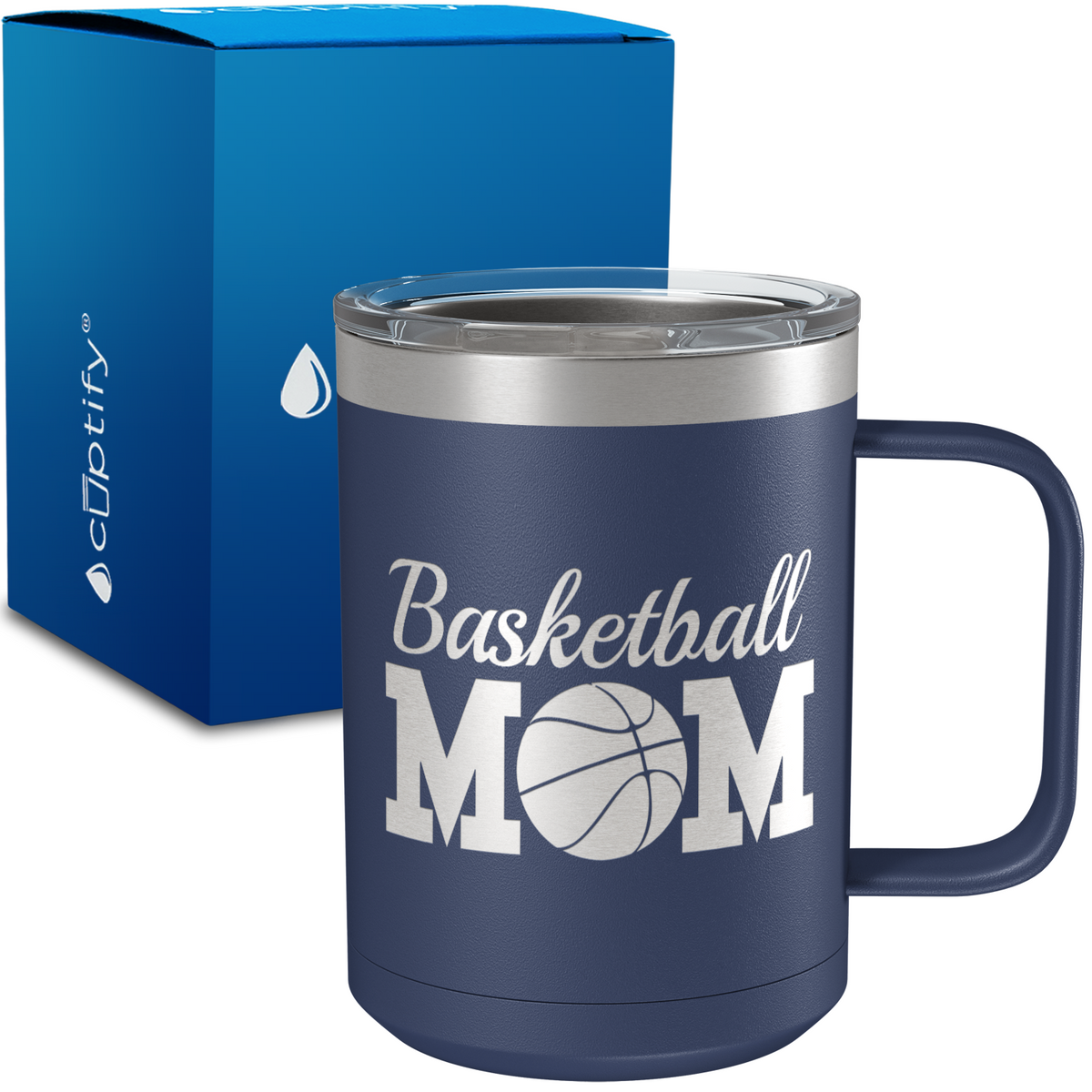 Basketball Mom 15oz Stainless Steel Mug