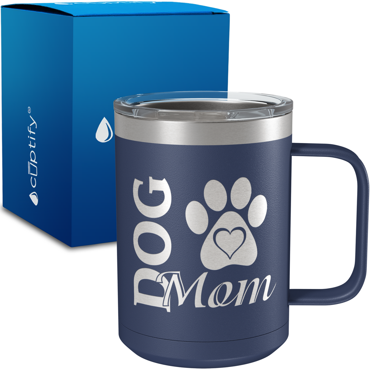 Dog Mom 15oz Stainless Steel Mug
